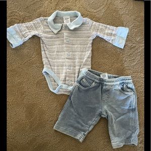 GAP stripe top and jeans baby boy 0-3 months